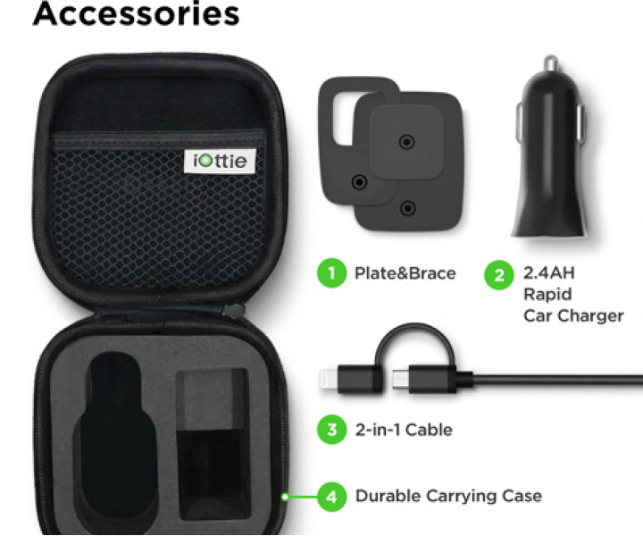 Автомобильный держатель iOttie iTap Magnetic Mounting and Charging Travel Kit (HLTRIO110)